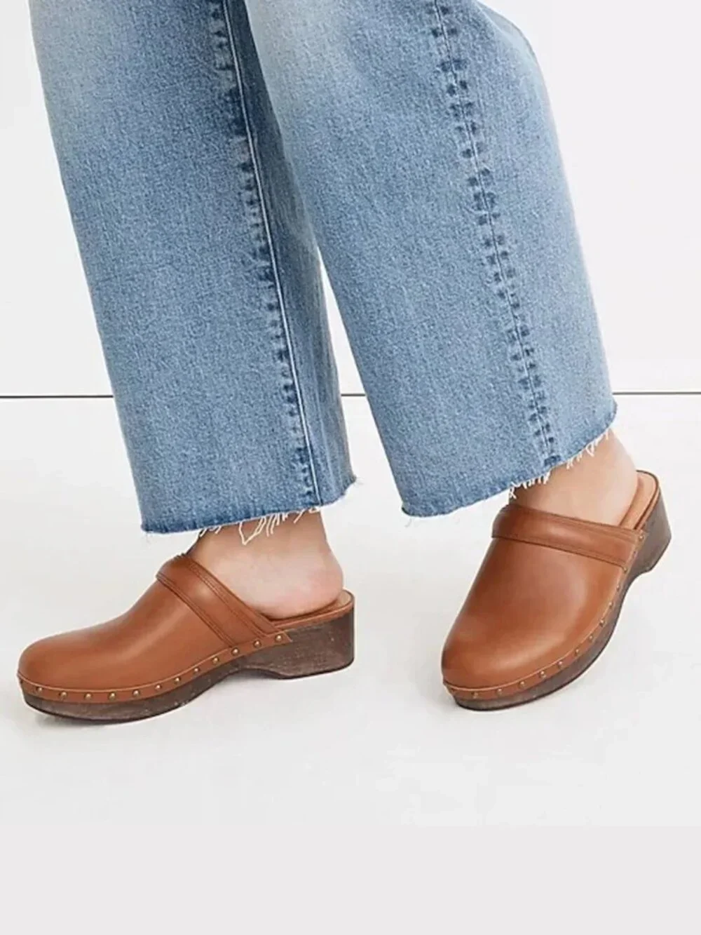 Madewell The Cecily Clog in Oiled Leather Size 6.5 - Picture 1 of 7